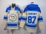 nhl pittsburgh penguins #87 crosby blue-cream [pullover hooded s