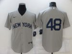 2021 Baseball New York Yankees #48 Stripes Rizzo Grey Jerseys No Name