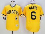 mlb pittsburgh pirates #6 starling marte majestic gold flexbase authentic collection cooperstown jerseys