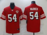Football New San Francisco 49ers #54 Fred Warner Red Jersey 75th Patch