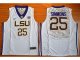 ncaa lsu tigers #25 ben simmons white basketball stitched jersey