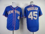 mlb new york mets #45 wheeler blue jerseys [number grey]