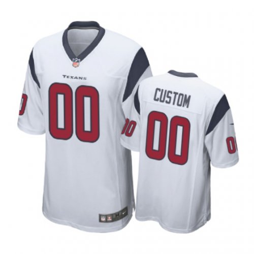 Houston Texans #00 Custom White Nike Game Jersey - Men\'s