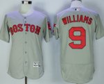 men's mlb boston red sox #9 ted williams grey majestic flexbase authentic collection stitched baseball jersey