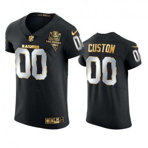 Las Vegas Raiders Custom Black 2020-21 Golden Edition Elite Jersey - Men\'s