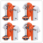 Houston Astros White Orange Split Two-Tone Cool Base Stitched Custom Jerseys