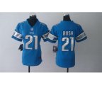 nike women nfl detroit lions #21 bush blue jerseys