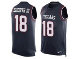 Men's Nike Houston Texans #18 Cecil Shorts III Navy Blue Team Color Stitched NFL Limited Tank Top Jersey
