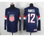 2014 world championship nhl jerseys USA #12 hayes blue