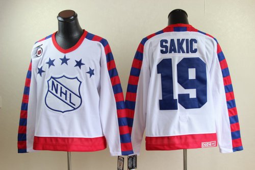 nhl all star #19 sakic throwback 75th ccm white cheap jerseys