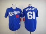 mlb los angeles dodgers #61 beckett blue jerseys