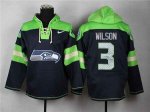 nike nfl seahawks #3 wilson green-blue [pullover hooded sweatshi