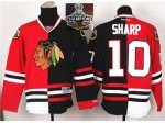 NHL Chicago Blackhawks #10 Patrick Sharp Red Black Split 2015 St