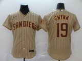 Men's San Diego Padres #19 Tony Gwynn New Khaki 2020 Stitched Baseball Jersey