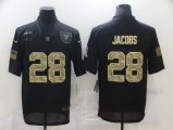 Mens Oakland Raiders #28 Josh Jacobs Camo 2020 Salute To Service Limited Jersey