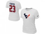 Women Nike Houston Texans #23 FOSTER Name & Number White T-Shirt
