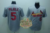 mlb st.louis cardinals #5 pujols grey(2009 all star game patch)