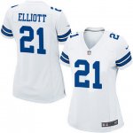 Women's Nike Dallas Cowboys #21 Ezekiel Elliott White Game NFL Jerseys