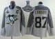 Men Pittsburgh Penguins #87 Sidney Crosby Charcoal Cross Check Fashion 2017 Stanley Cup Finals Champions Stitched NHL Jersey