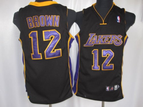 Basketball Jerseys los angeles lakers #12 brown black(purple num