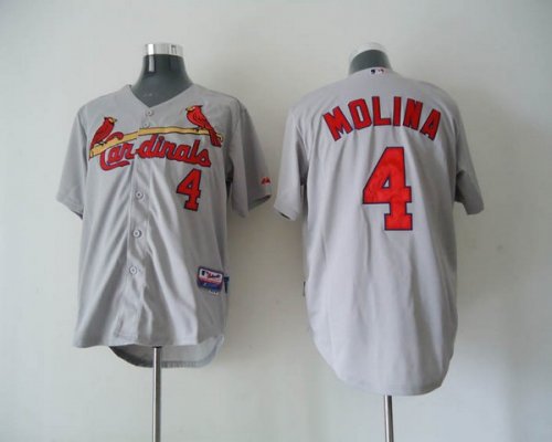 Baseball Jerseys st.louis cardinals #4 molina grey W