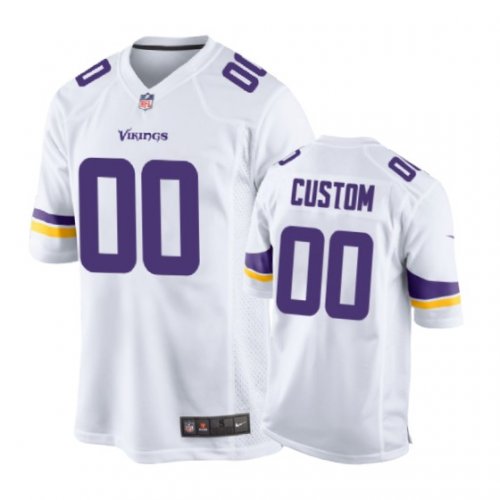 Minnesota Vikings #00 Custom White Nike Game Jersey - Men\'s