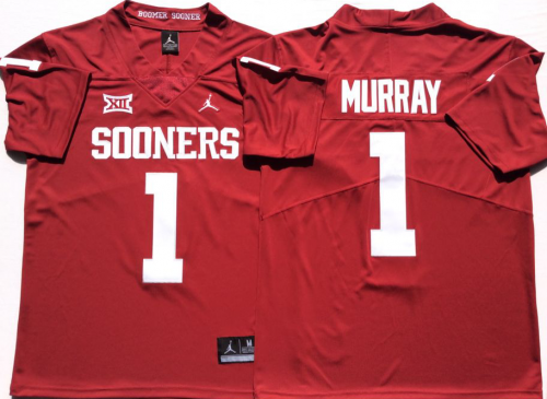 Men\'s Youth Oklahoma Sooners Red #1 Kyler Murray College Jersey