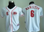 Youth MLB Cincinnati Reds #6 Billy Hamilton White Cool Base Jerseys