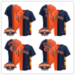 Houston Astros Navy Orange Split Two-Tone Cool Base Stitched Custom Jerseys