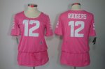 nike women nfl green bay packers #12 rodgers pink [breast cancer