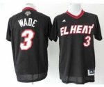 nba miami heat #3 wade black jerseys [2014 new]