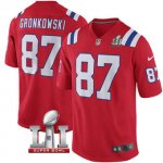 Youth NIKE NFL New England Patriots #87 Rob Gronkowski Red Super Bowl LI Bound Jersey