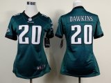 nike women nfl philadelphia eagles #20 dawkins green jerseys