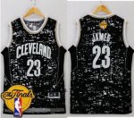 nba cleveland cavaliers #23 lebron james black city light the finals patch stitched jerseys