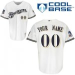 customize mlb milwaukee brewers jersey white home cool base 40th