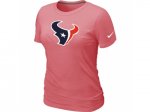 Women Houston Texans Pink Logo T-Shirt