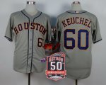 mlb houston astros #60 dallas keuchel grey cool base 50th anniversary patch jerseys