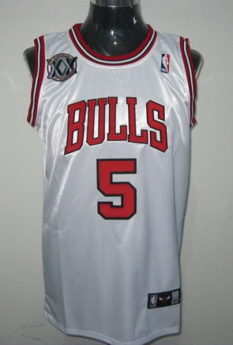Basketball Jerseys chicago bulls #5 boozer white[20th patch]