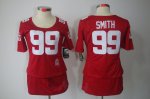 nike women nfl san francisco 49ers #99 smith red [breast cancer