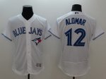 mlb toronto blue jays #12 roberto alomar majestic white flexbase authentic collection jerseys
