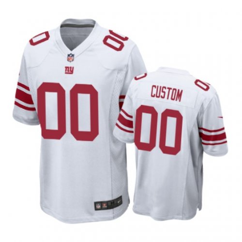 New York Giants #00 Custom White Nike Game Jersey - Men\'s