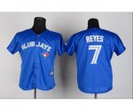 women mlb toronto blue jays #7 reyes blue jerseys