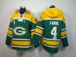 nike nfl green bay packers #4 favre yellow-green [pullover hoode