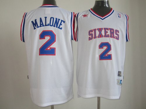 nba philadelphia 76ers #2 malone white cheap jerseys