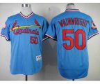 mlb st.louis cardinals #50 wainwright blue m&n jerseys