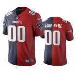 New England Patriots Custom Navy Red Two Tone Vapor Limited Jersey