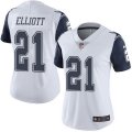 Women's Nike Dallas Cowboys #21 Ezekiel Elliott White Rush Limited NFL Jerseys