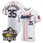 Men's Houston Astros #35 Justin Verlander World Series Stitched White Special Flex Base Jersey
