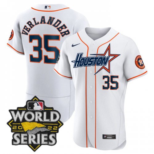 Men\'s Houston Astros #35 Justin Verlander World Series Stitched White Special Flex Base Jersey