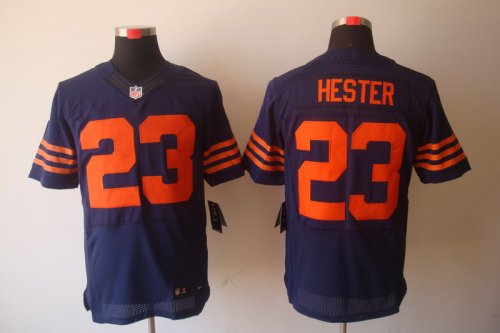 nike nfl chicago bears #23 hester elite blue jerseys [orange num